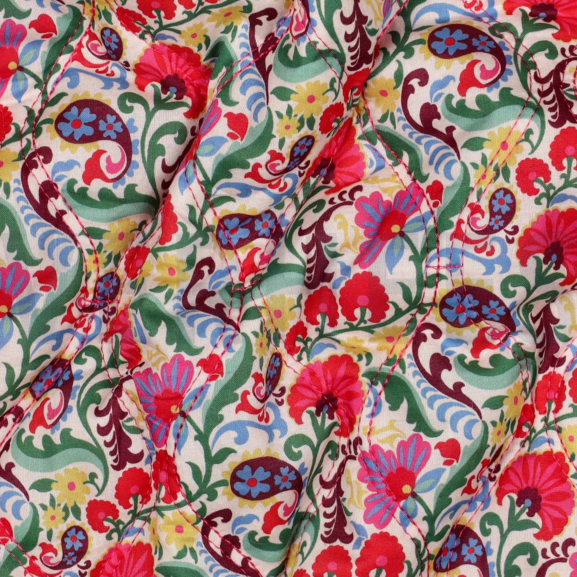 BAUMWOLLE VOILE GESTEPPT DIGITAL BLUMEN GEBROCHEN WEISS (high resolution) #2