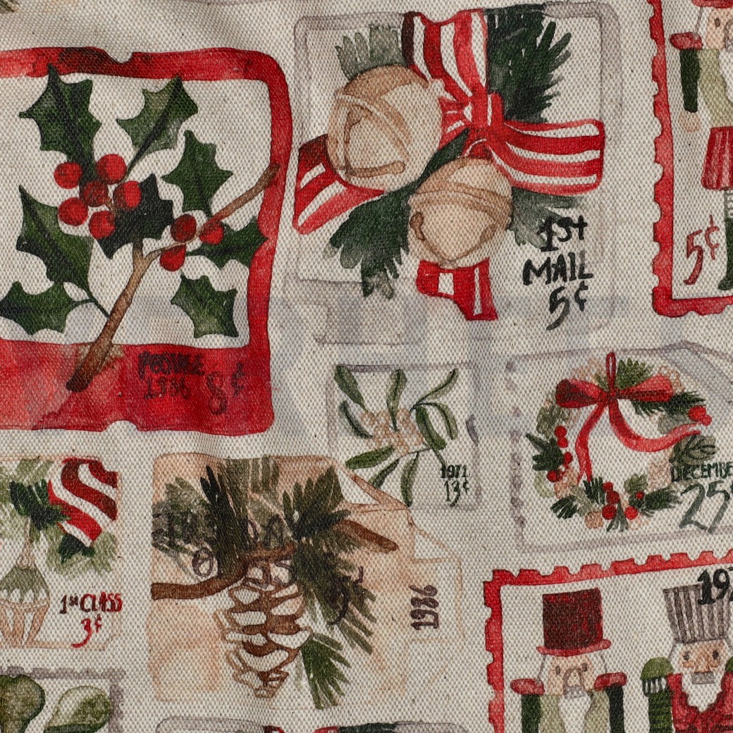 TOILE DÉCORATION LIN LOOK DIGITAL NOËL NATUREL #7