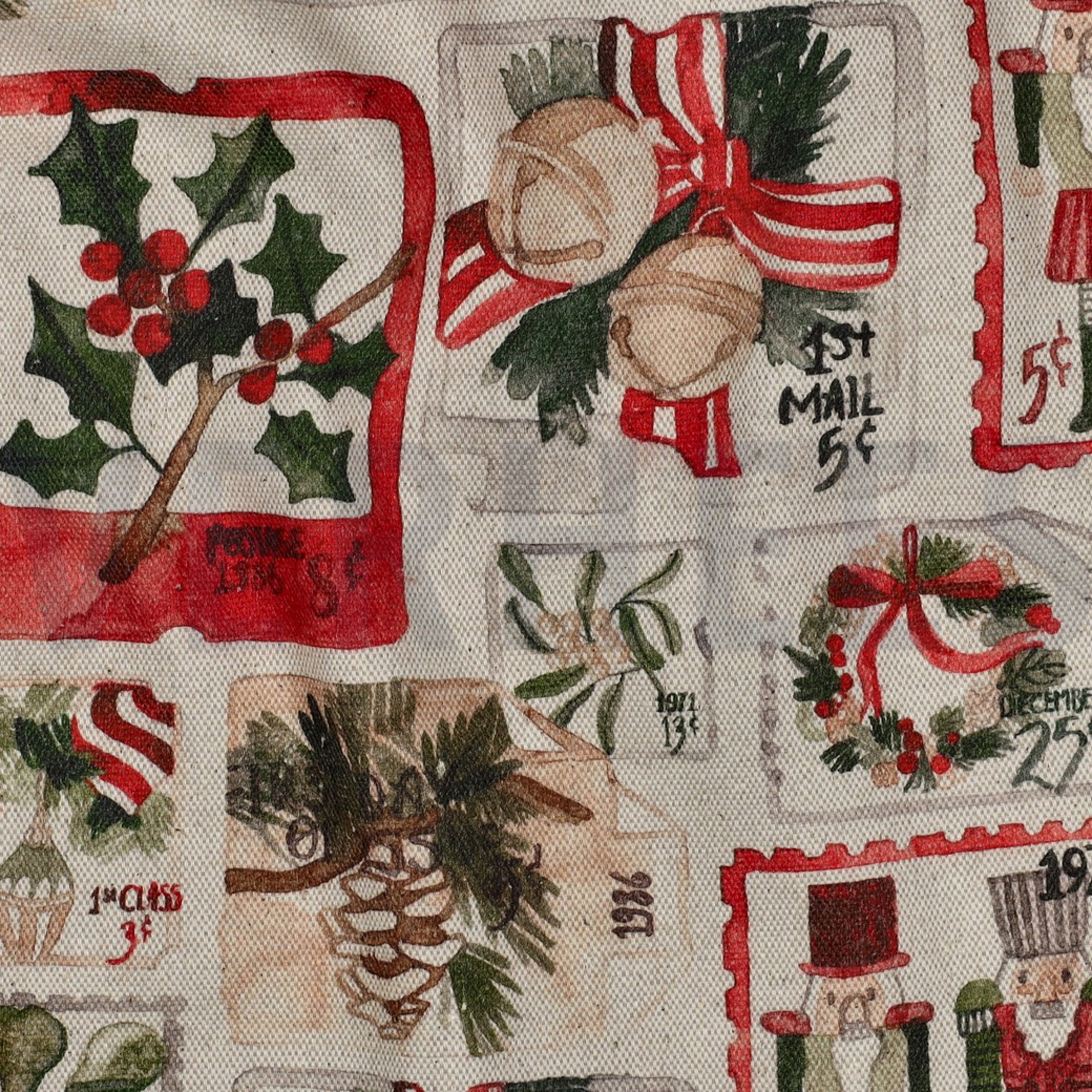 TOILE DÉCORATION LIN LOOK DIGITAL NOËL NATUREL (high resolution) #2