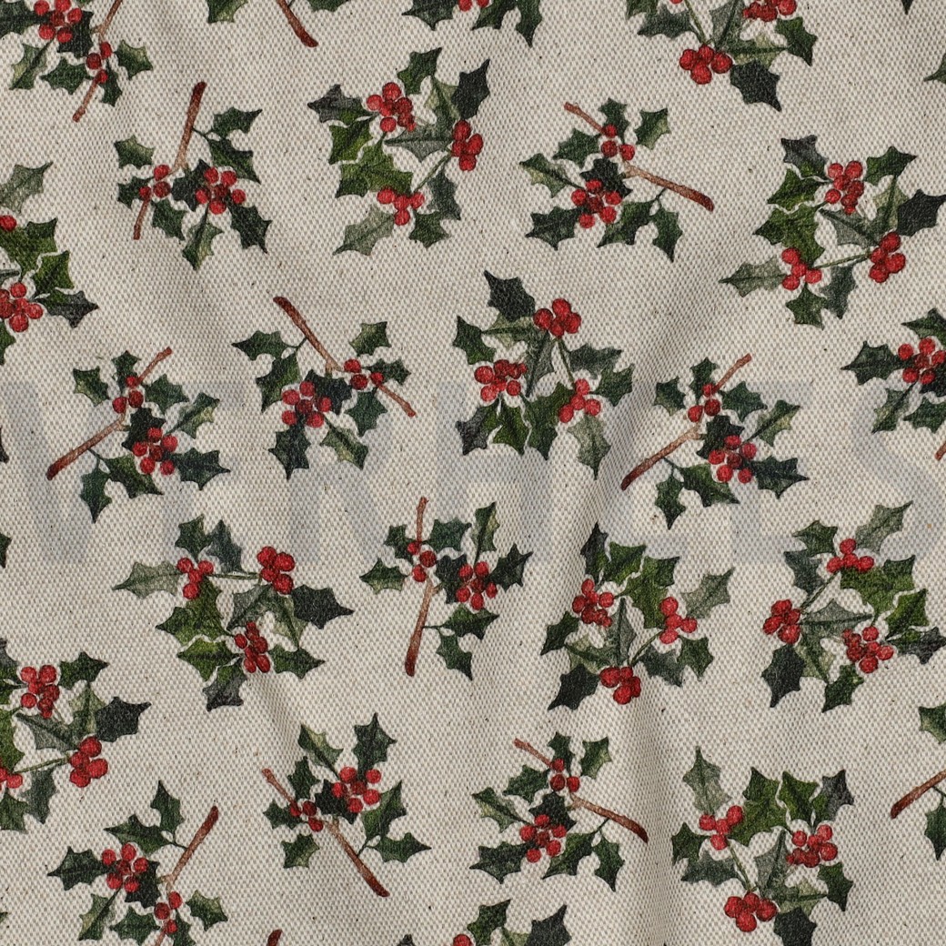 TOILE DÉCORATION LIN LOOK DIGITAL NOËL NATUREL #7