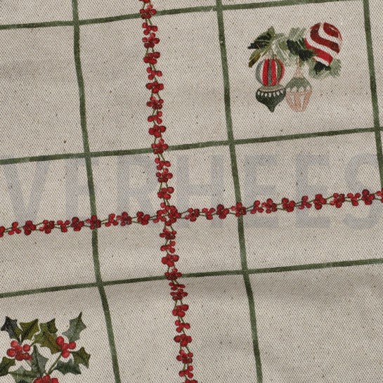 TOILE DÉCORATION LIN LOOK DIGITAL NOËL NATUREL #7