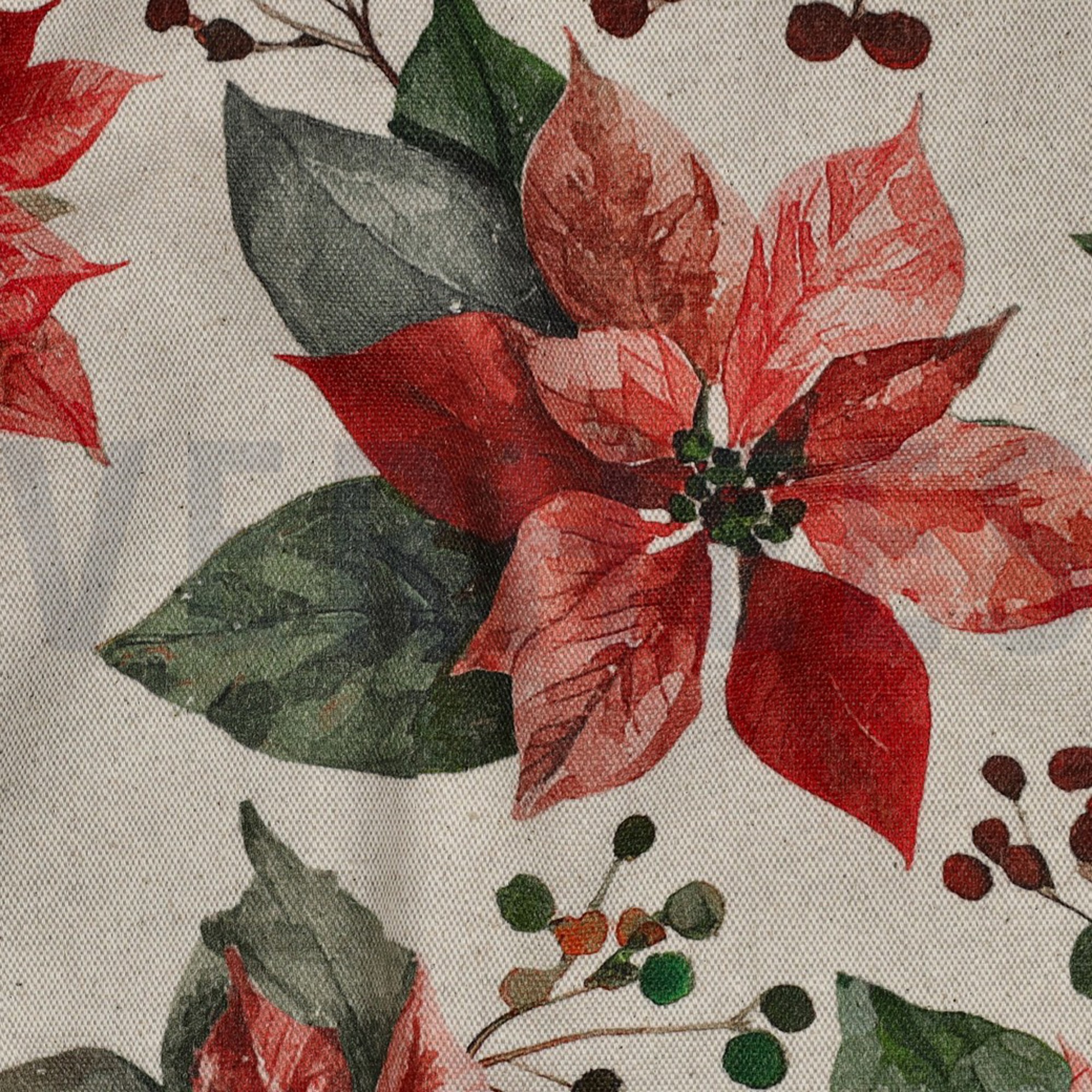 TOILE DÉCORATION LIN LOOK DIGITAL NOËL NATUREL (high resolution) #2