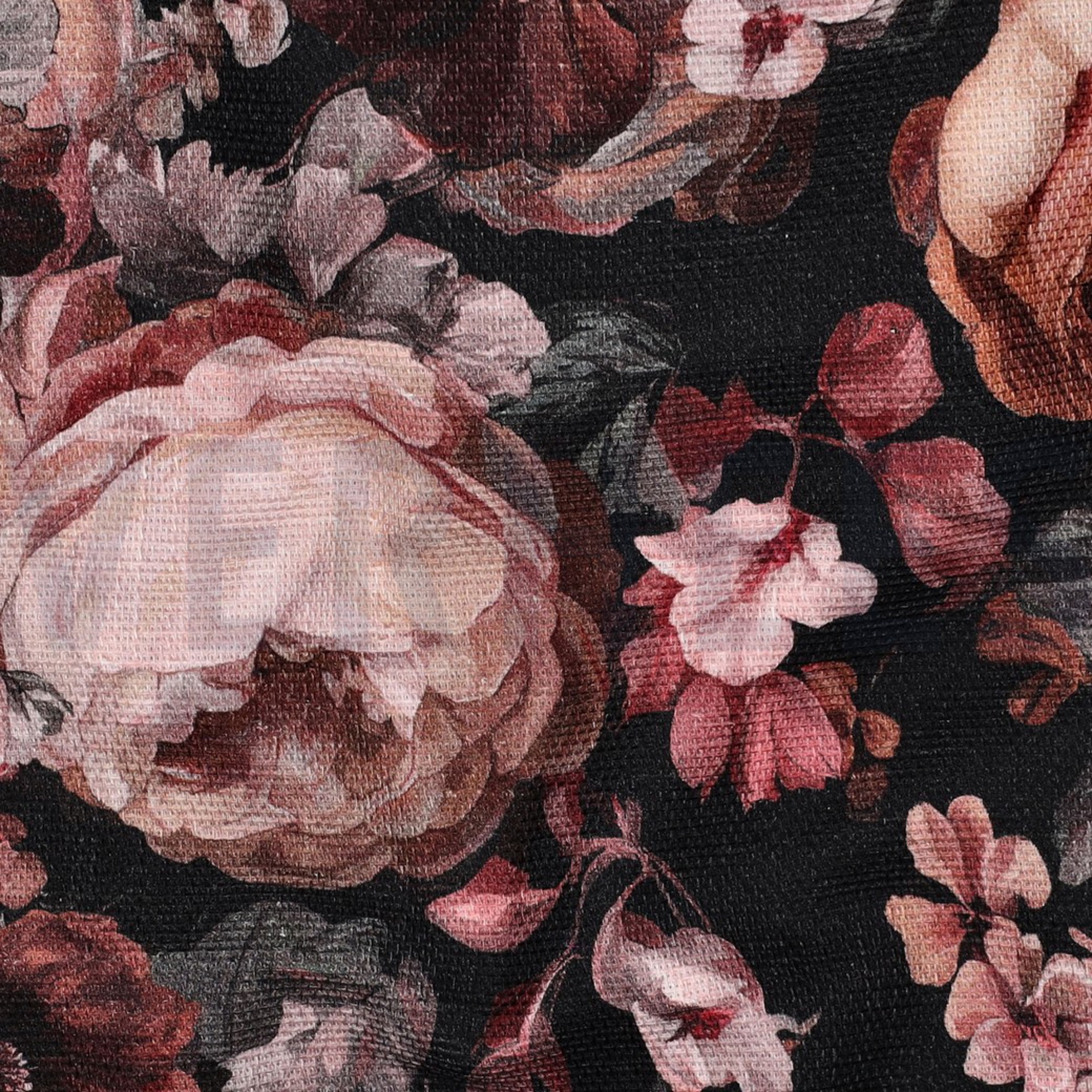 CANVAS SLUB DIGITAAL BLOEMEN BORDEAUXROOD (high resolution) #2