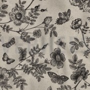 CANVAS LINEN LOOK DIGITAL FLOWERS BLACK (thumbnail) #2