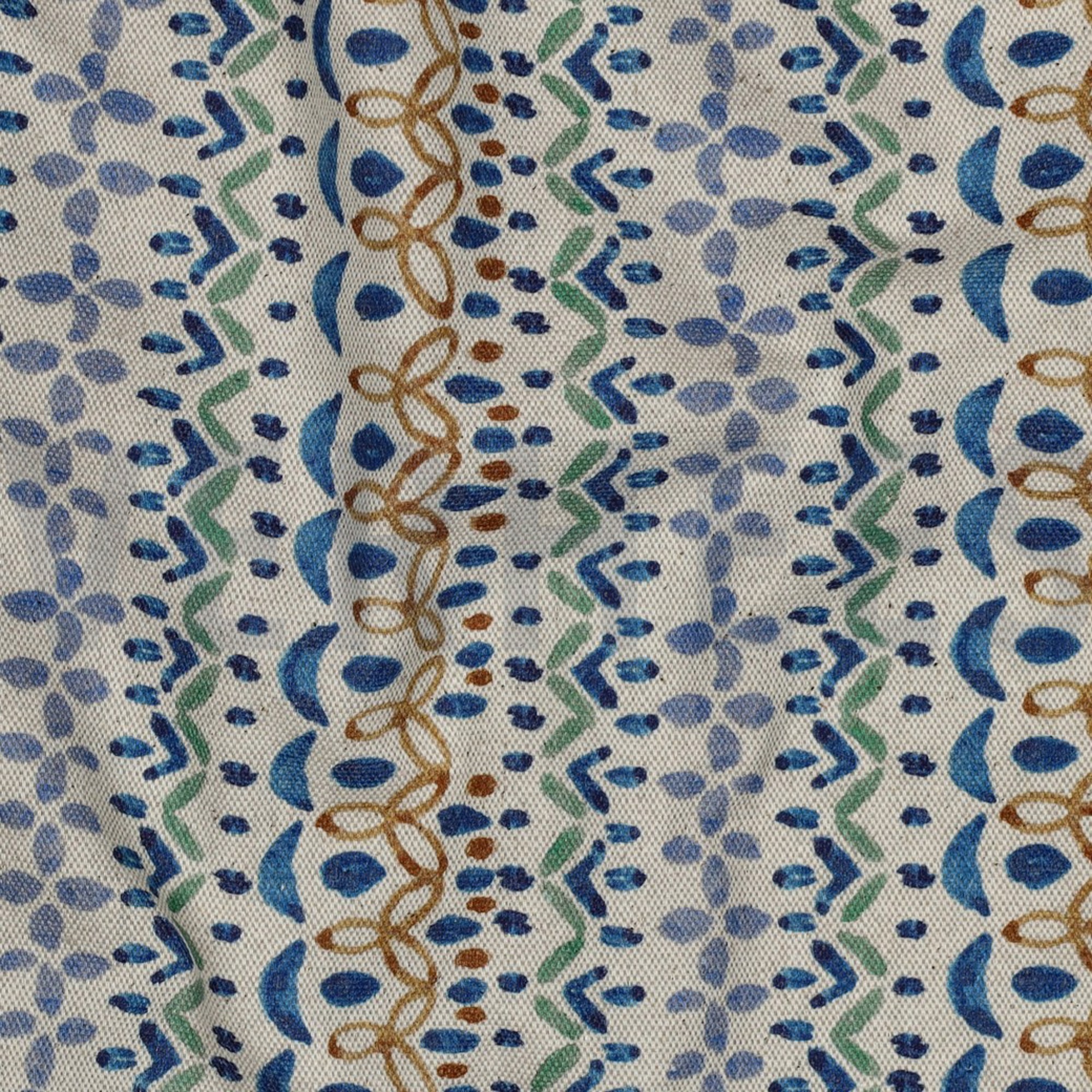 CANVAS LINEN LOOK DIGITAL FLOWERS BLUE (high resolution) #2