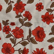 CANVAS LEINENOPTIK BLUMEN ROT (thumbnail) #2