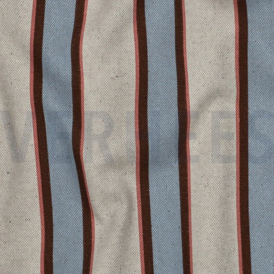 CANVAS LINEN LOOK STRIPES LIGHT BLUE #7