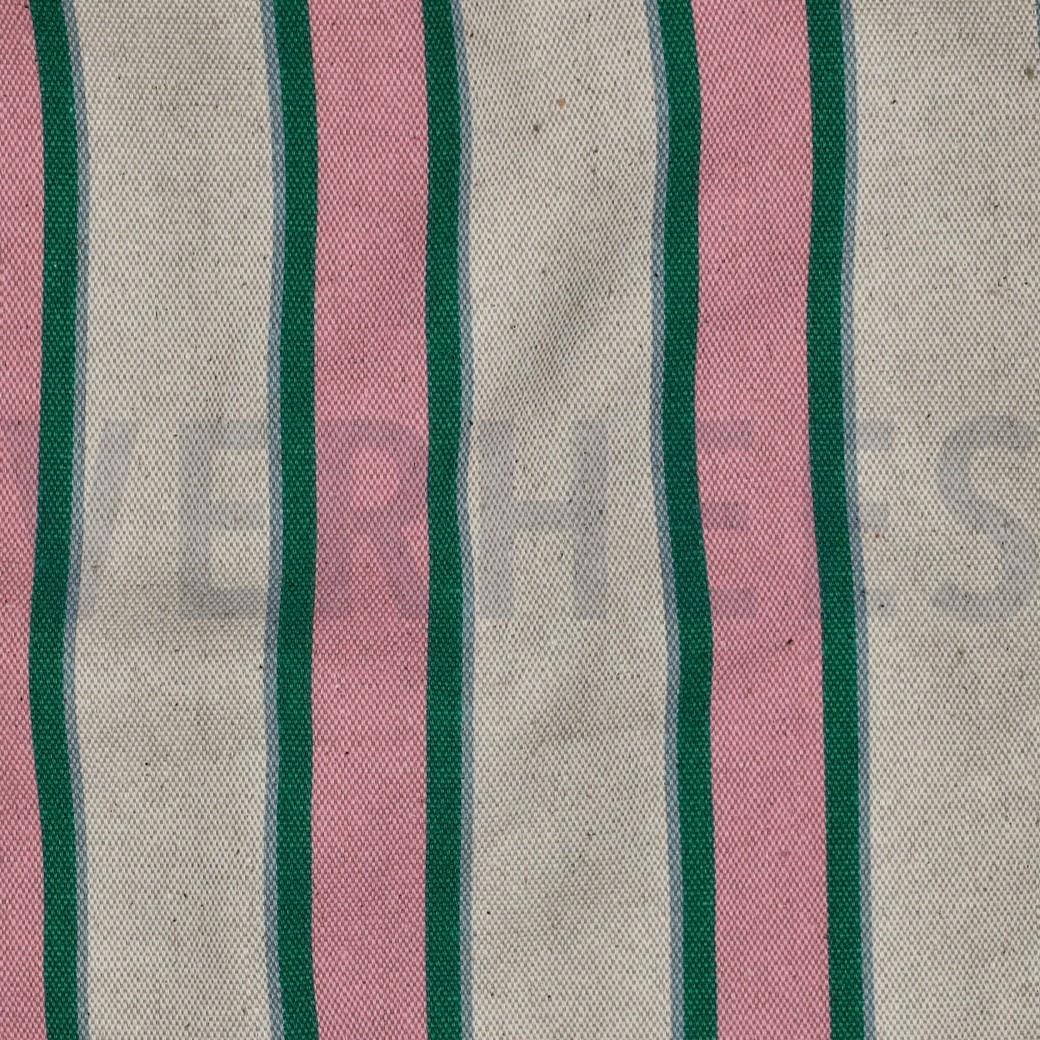 CANVAS LINEN LOOK STRIPES PINK #7