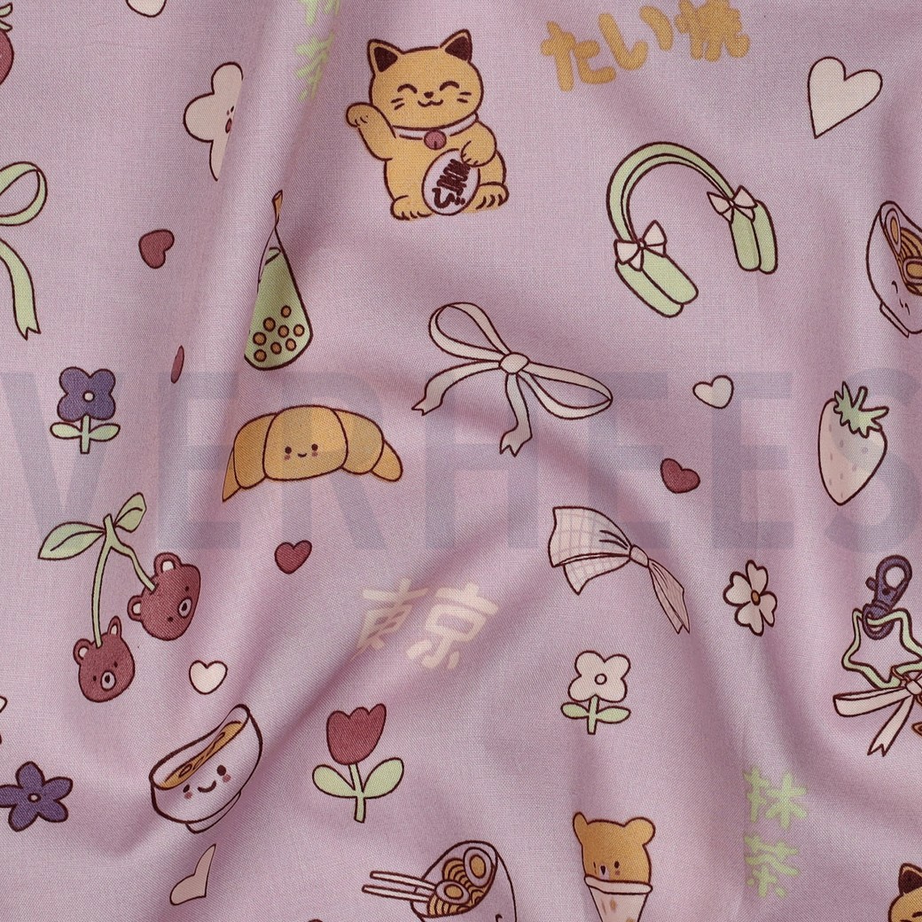 FINE POPLIN MATCHA & CHECKS LILAC #7