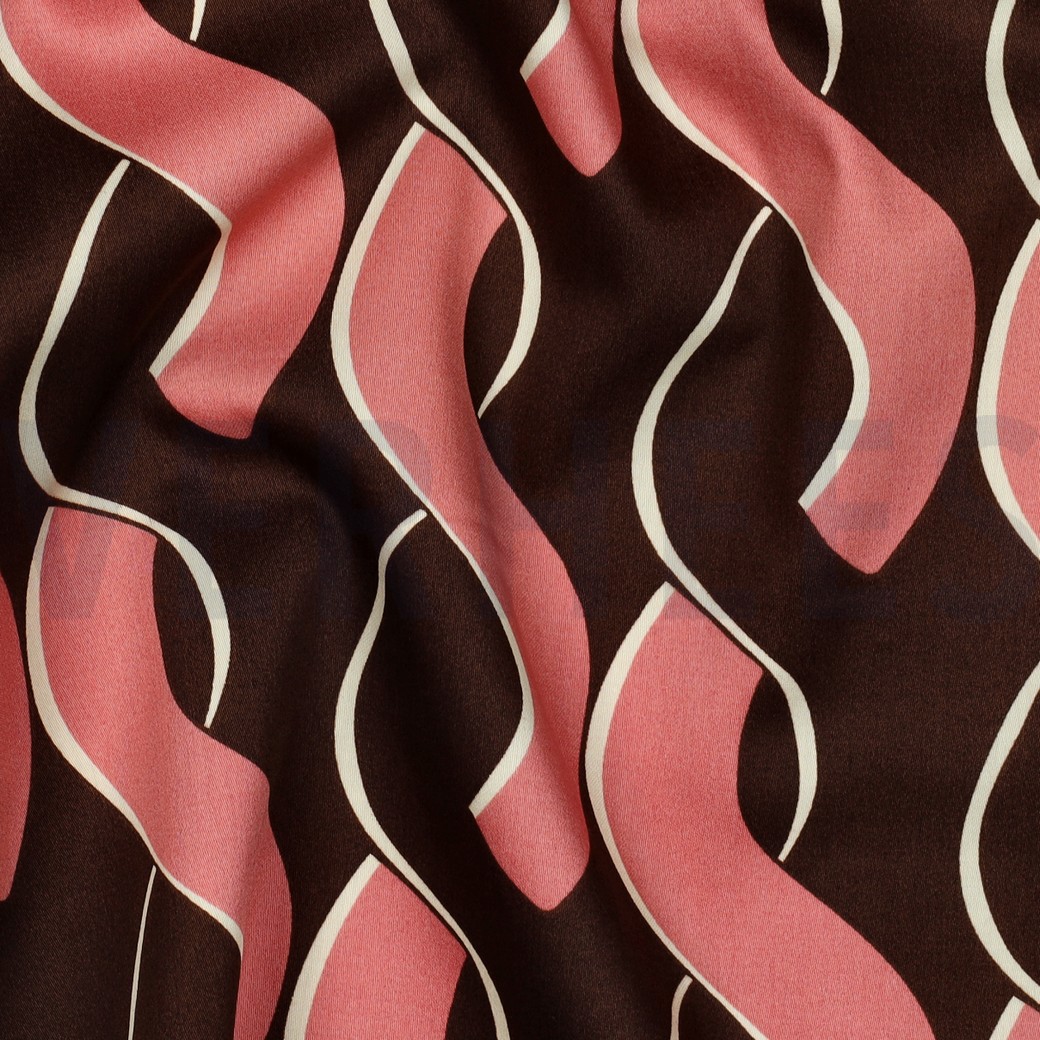 COTTON SATIN ABSTRACT BROWN #7
