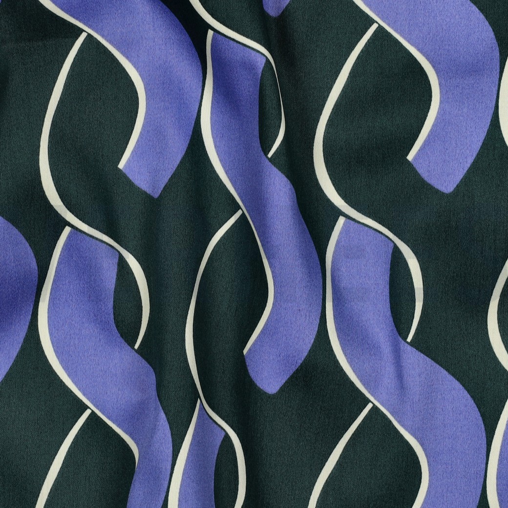 COTTON SATIN ABSTRACT DARK GREEN #7