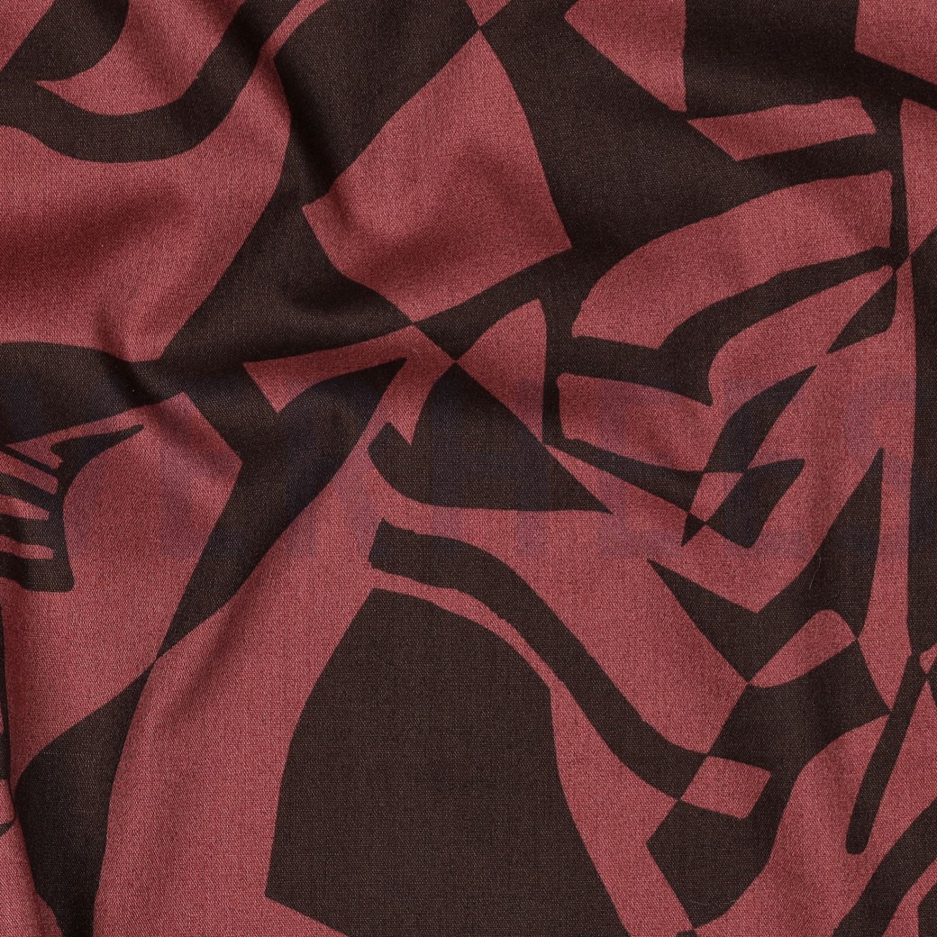 COTTON VISCOSE ABSTRACT BROWN #7