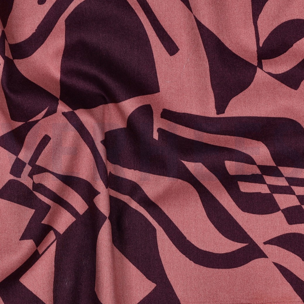 COTON VISCOSE ABSTRAIT AUBERGINE #7