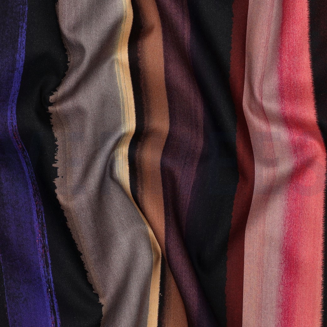 COTTON VISCOSE DIGITAL STRIPES PURPLE #7