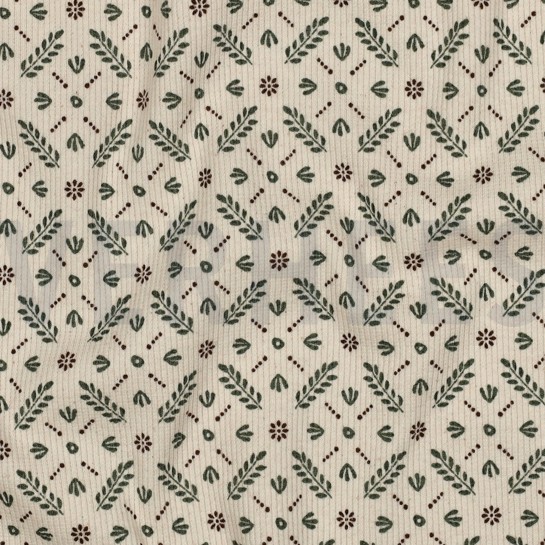 RIB JERSEY GOTS NATUREL BLOEMEN NATUREL #7