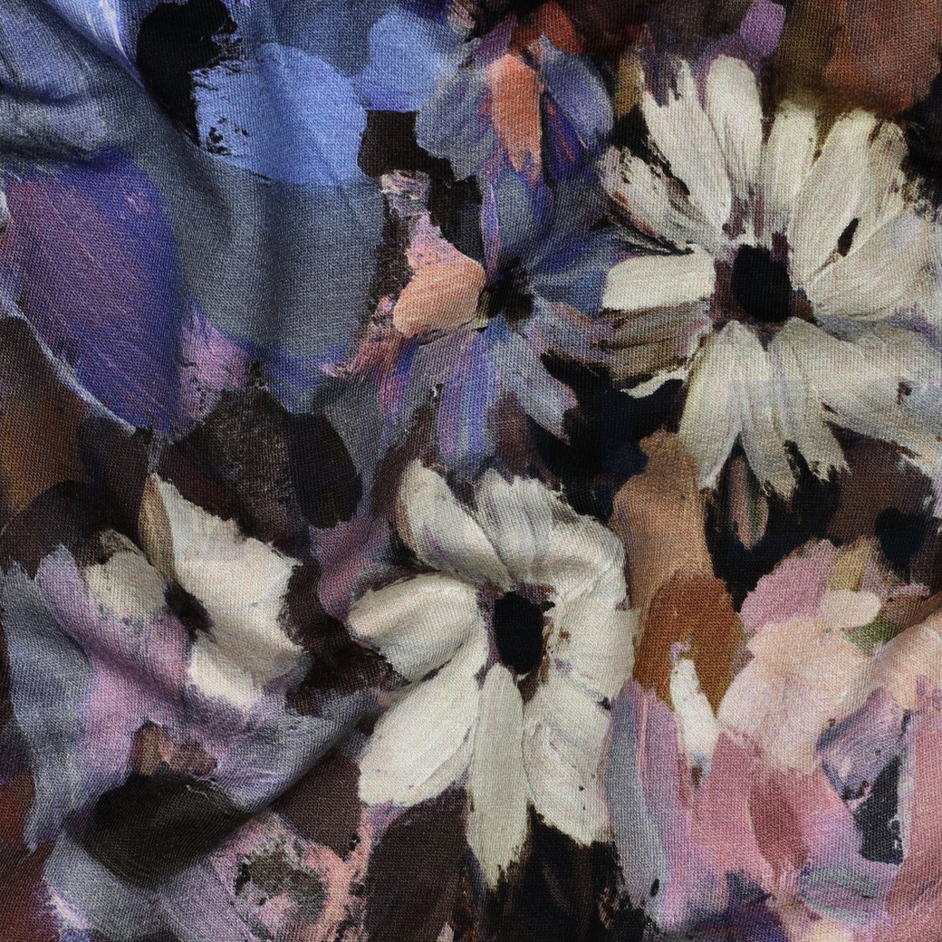 FRENCH TERRY DIGITAL BLUMEN VIOLETT #7