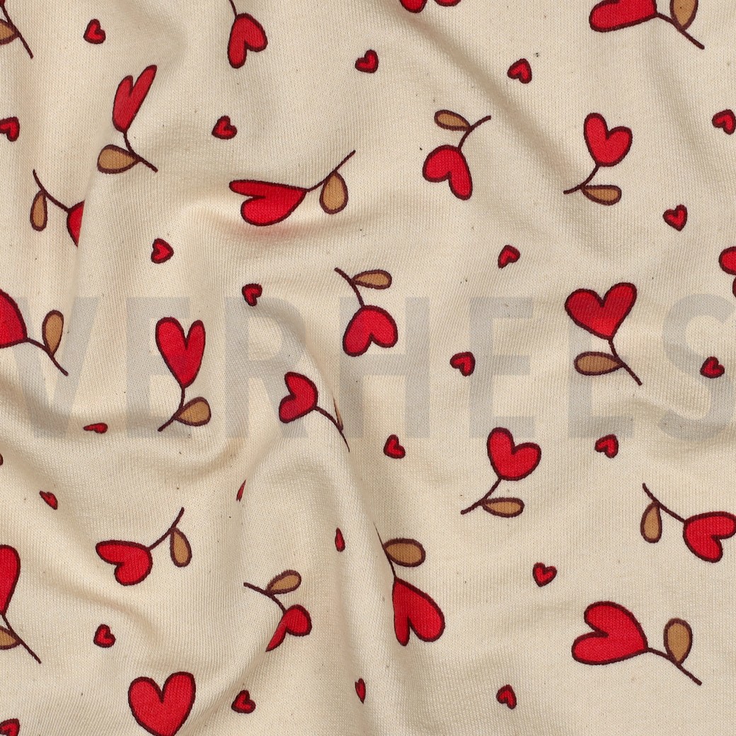 SWEAT NATURAL HEARTS NATURAL/FUCHSIA #7