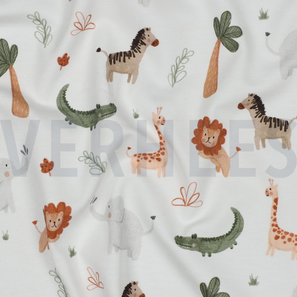 JERSEY DIGITAL SAFARI ANIMALS WHITE #7