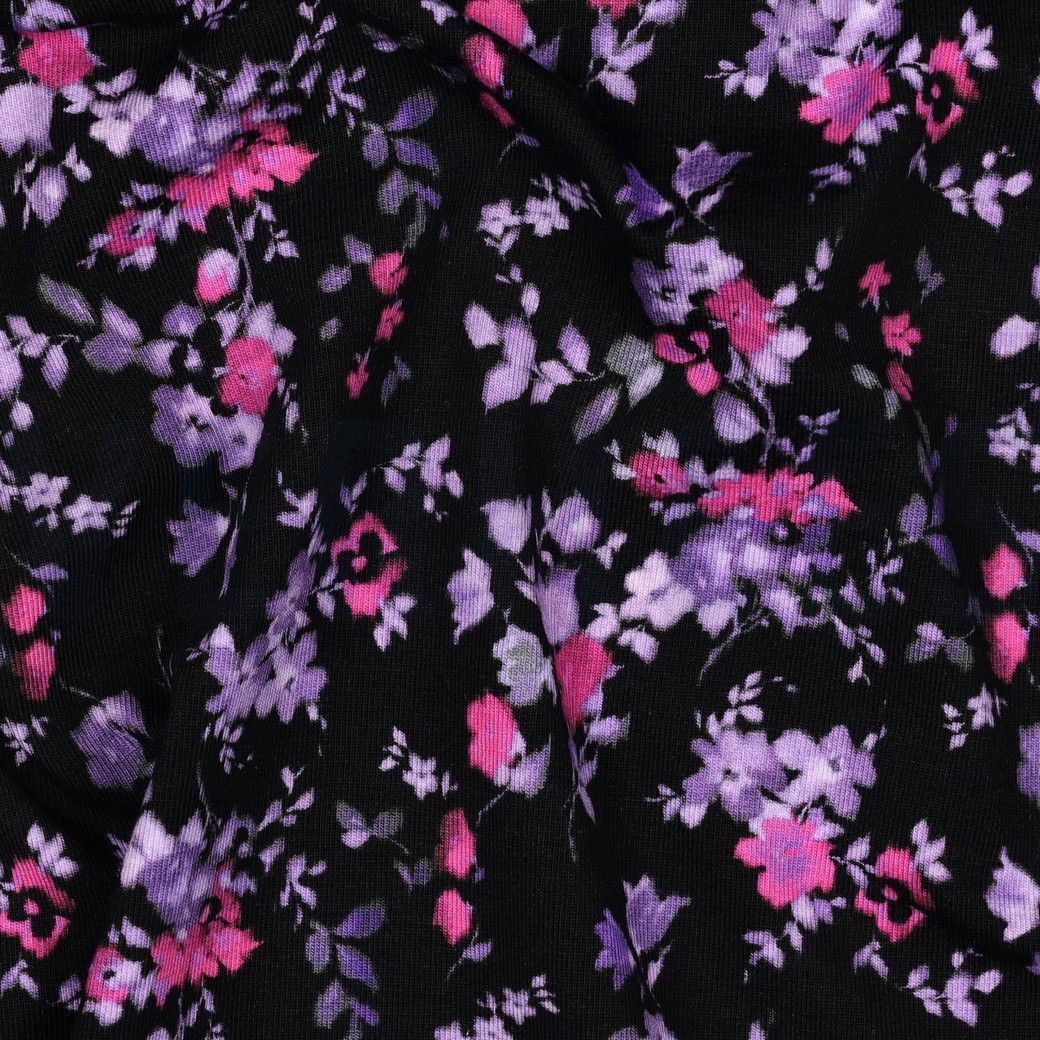 JERSEY DIGITAL BLUMEN SCHWARZ #7