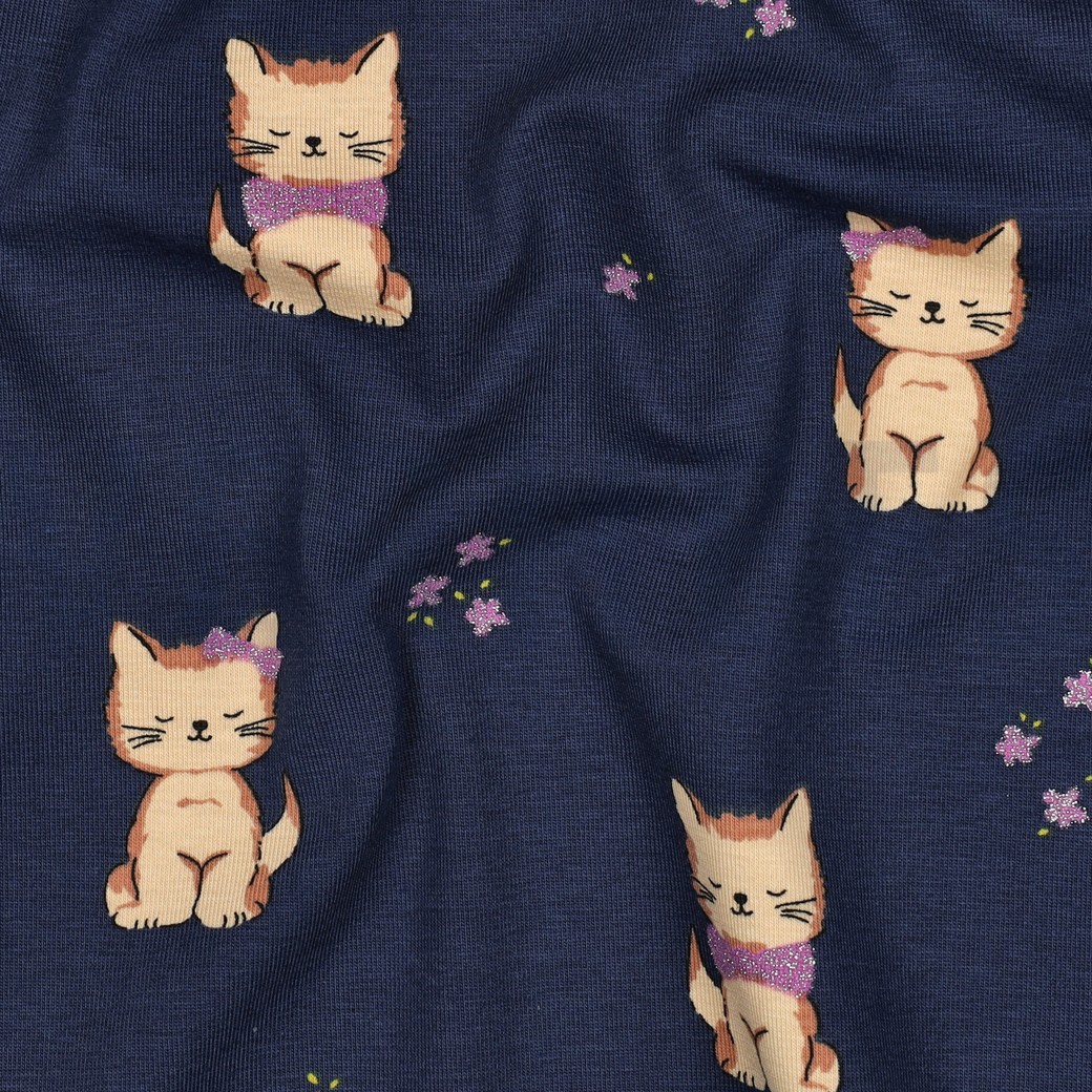 JERSEY GLITTER CATS NAVY #7