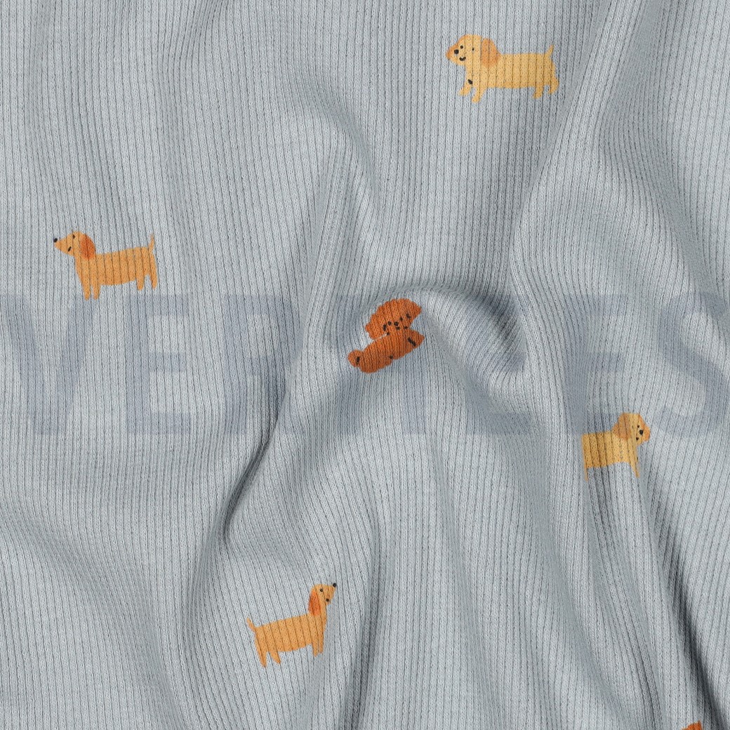 RIB JERSEY DOGS BLUE #7