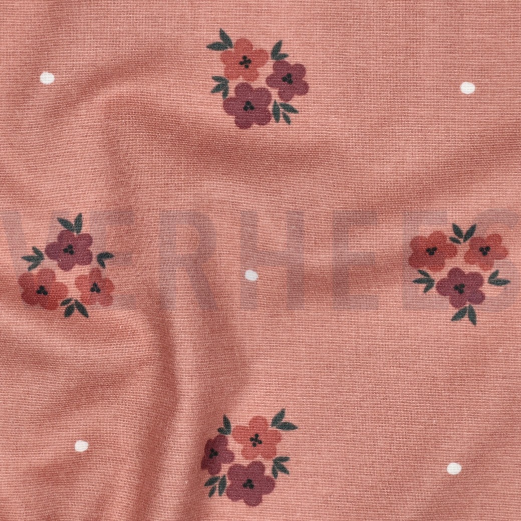 FLANELLE FLEURS PÊCHE #7