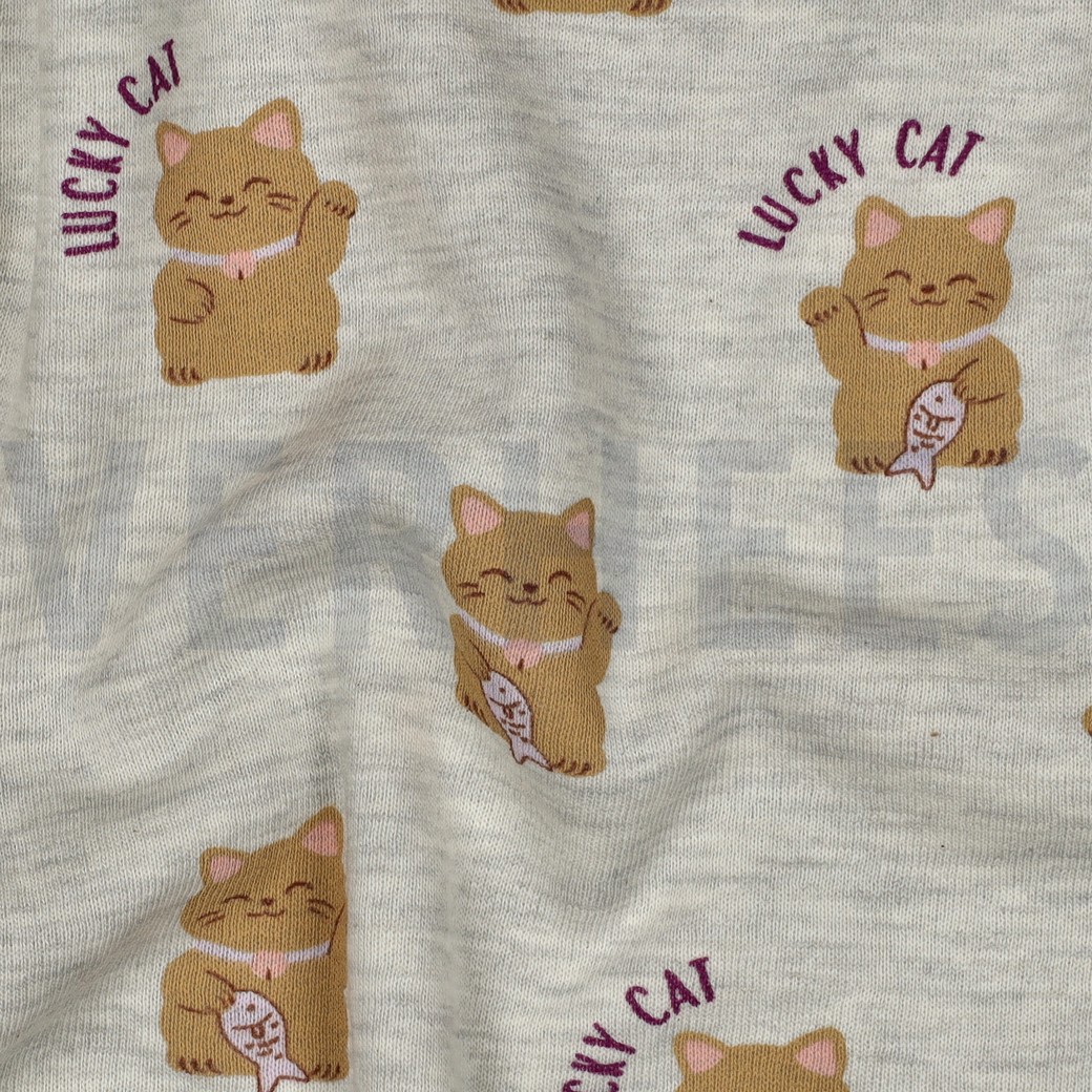 SWEAT MELANGE LUCKY CATS OFF WHITE #7