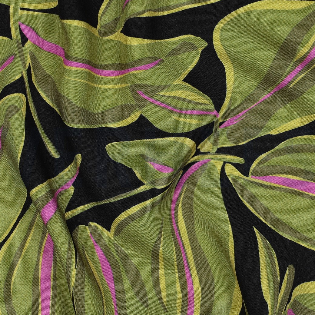 VISCOSE RADIANCE BLADEREN ZWART #7