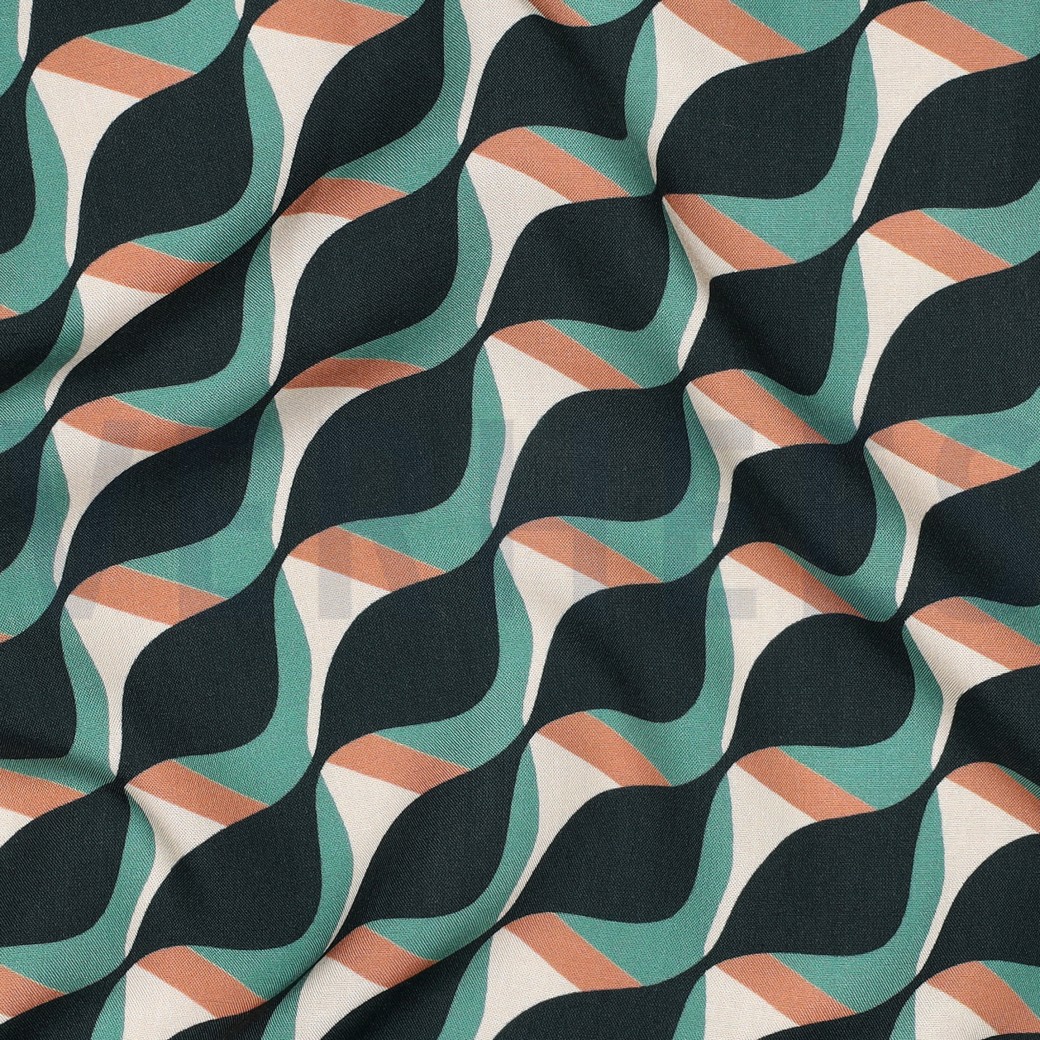 VISCOSE RADIANCE ABSTRACT DARK GREEN #7