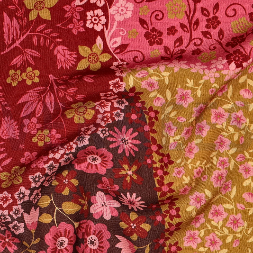 VISCOSE RADIANCE PATCHWORK RED #7