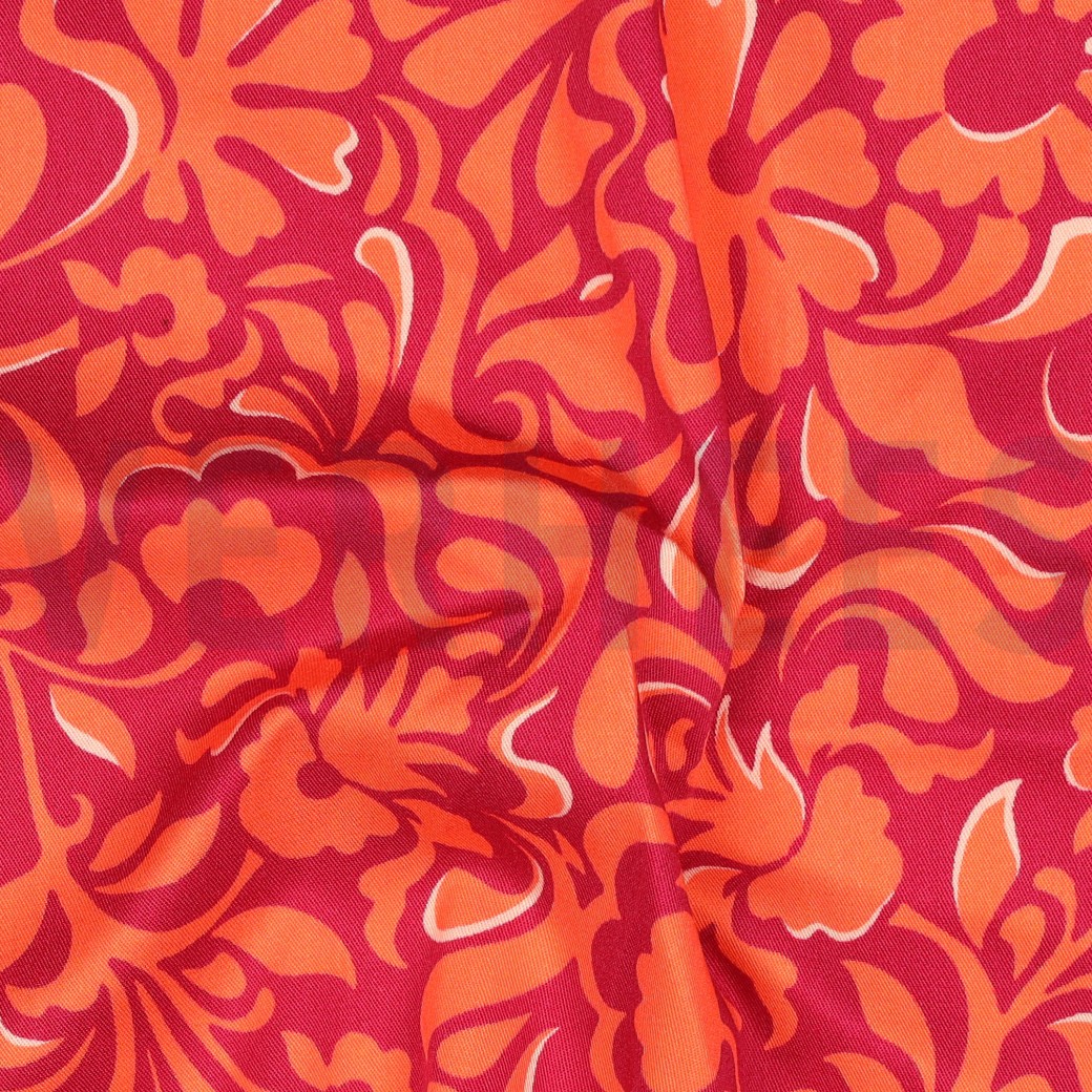 VISCOSE ROSELLA STRETCH FEUILLES AUBERGINE #7