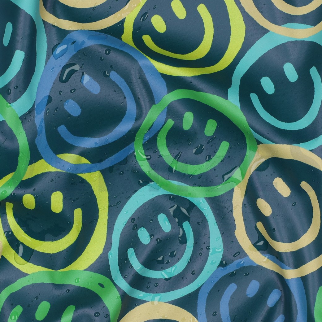 RAINCOAT DIGITAL HAPPY FACES PETROL #7
