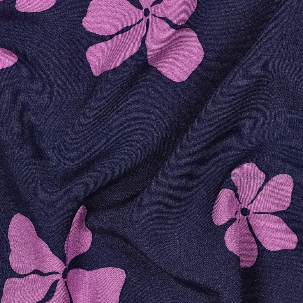 LENZING™ ECOVERO™ BLUMEN LILA/VIOLETT #7