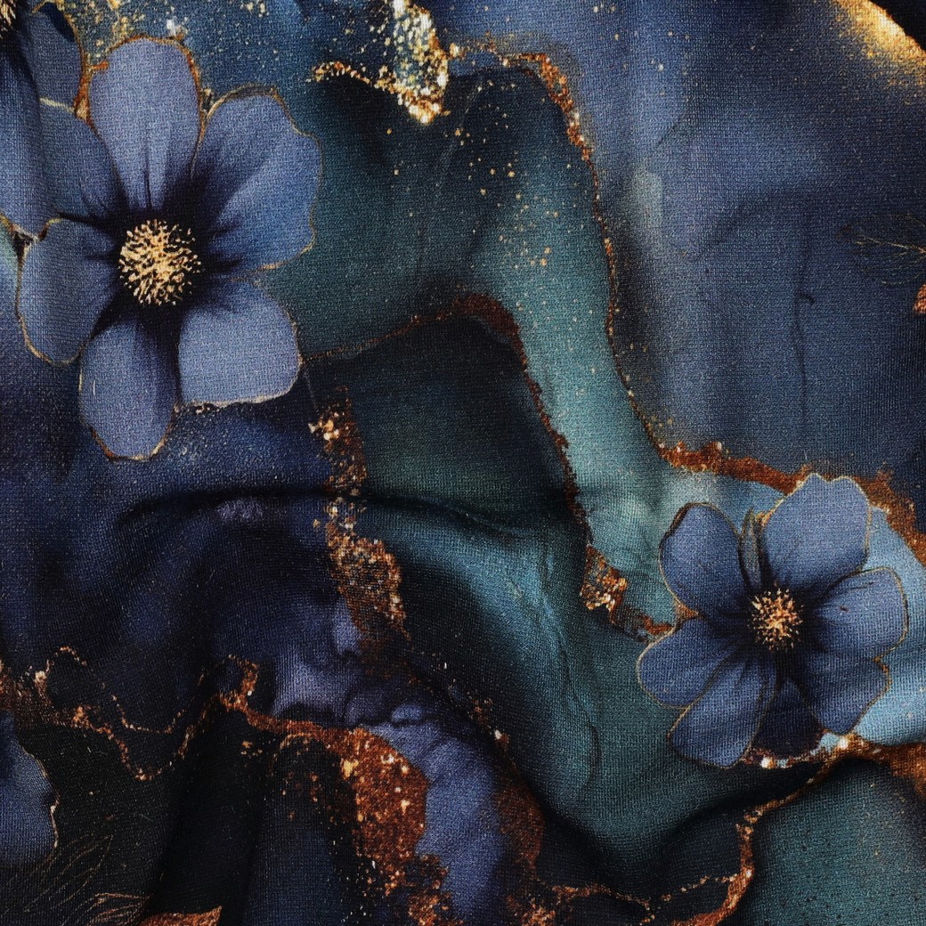 PUNTA DI ROMA DIGITAL FLOWERS BLUE #7