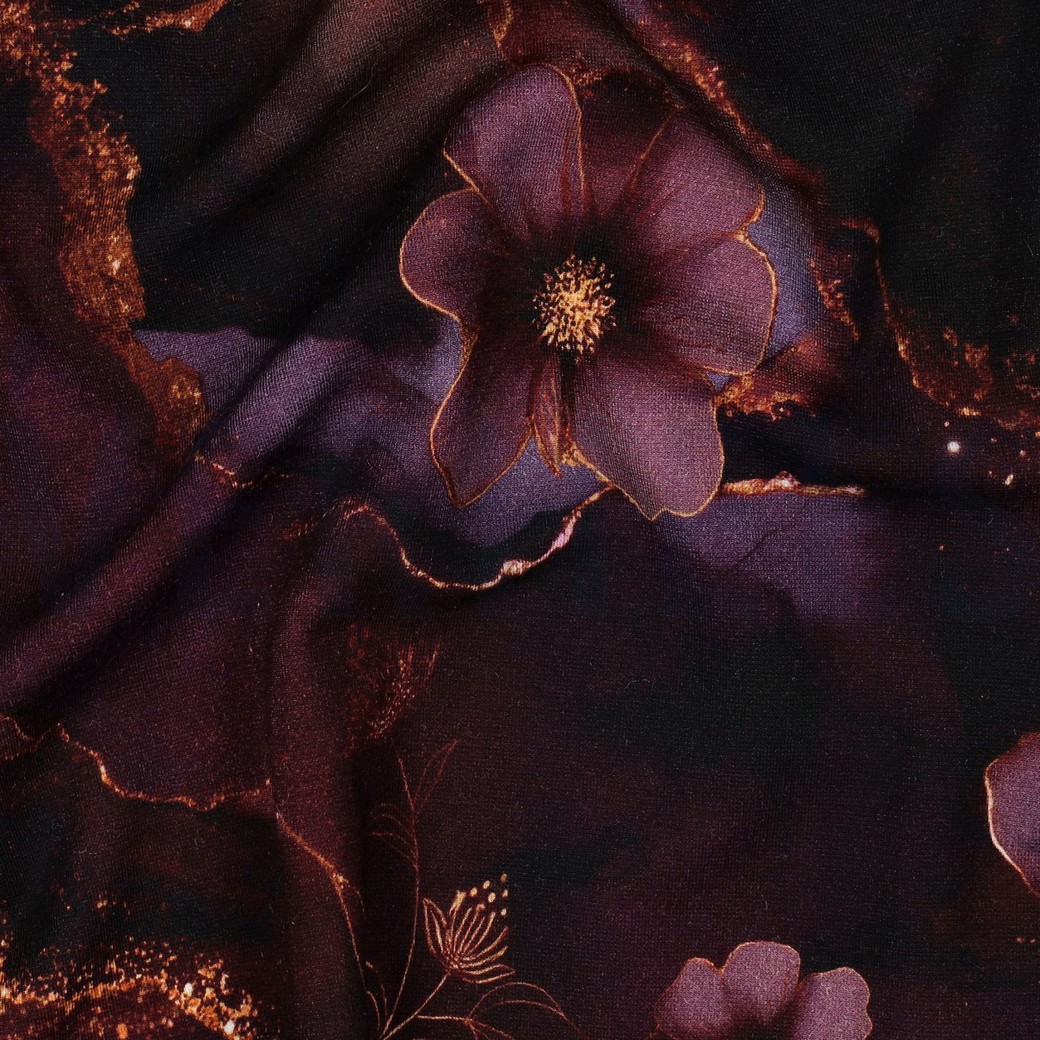 PUNTA DI ROMA DIGITAL FLOWERS AUBERGINE #7