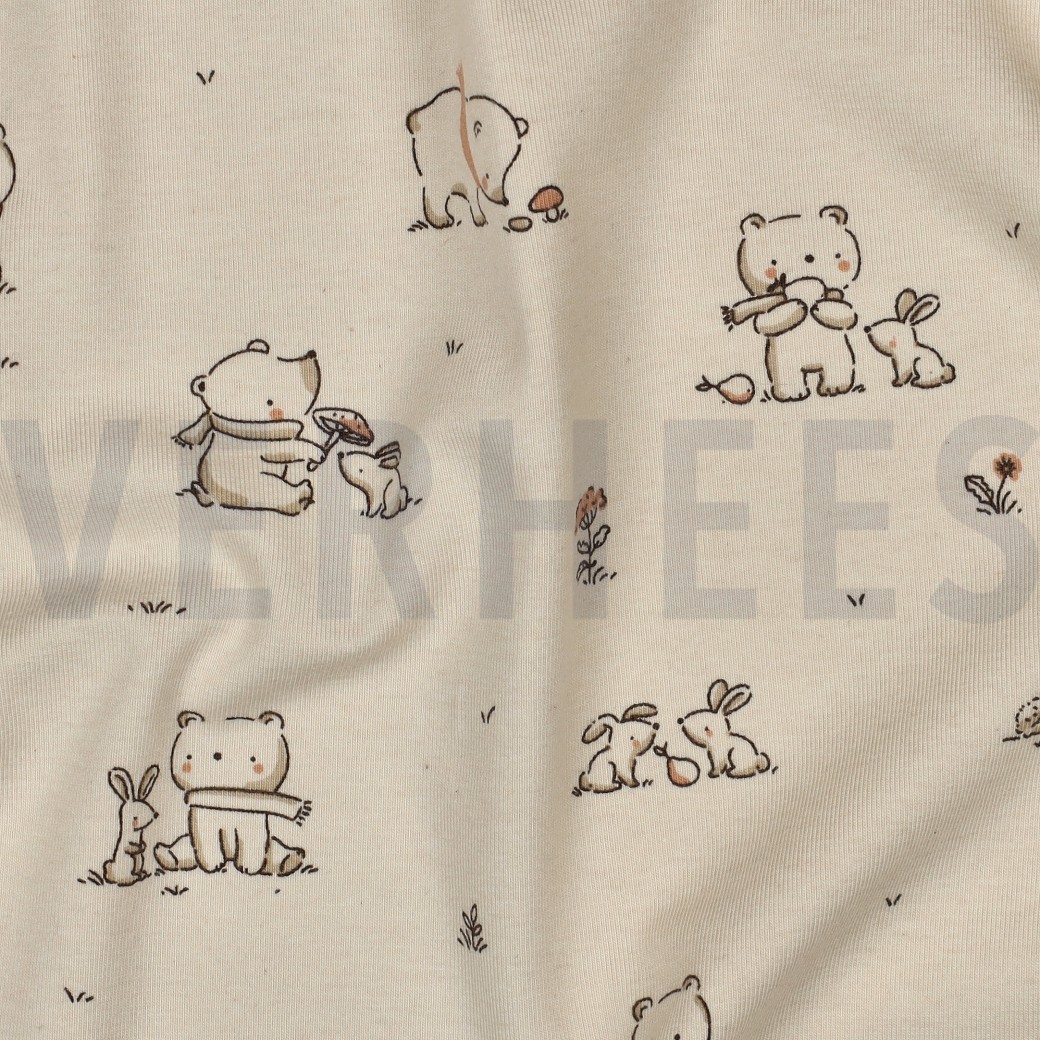 JERSEY GOTS NATURAL FOREST ANIMALS NATURAL #7