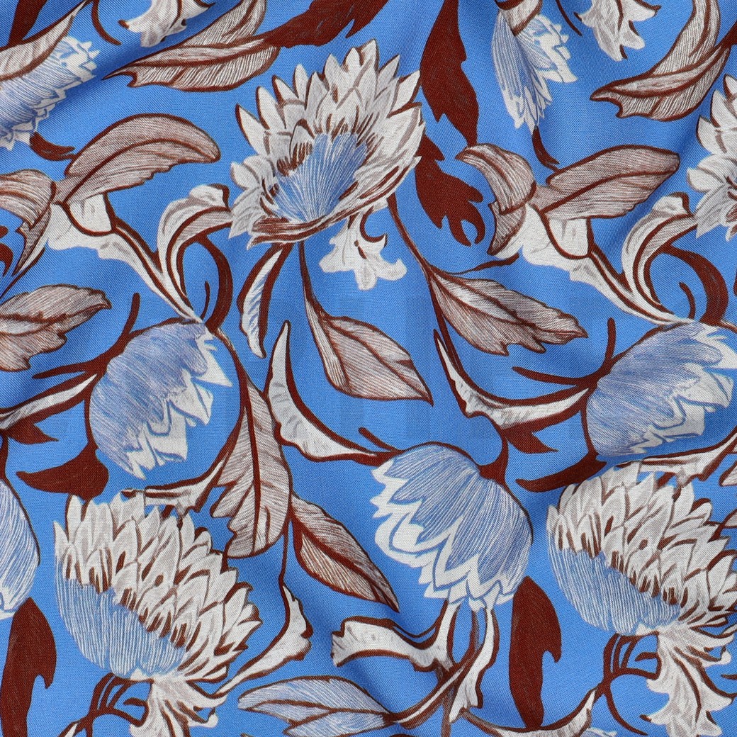 VISCOSE RADIANCE DIGITAL FLEURS BLEU #7