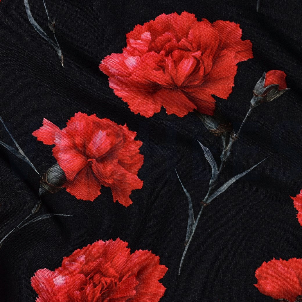 VISCOSE RADIANCE DIGITAAL BLOEMEN ROOD #7