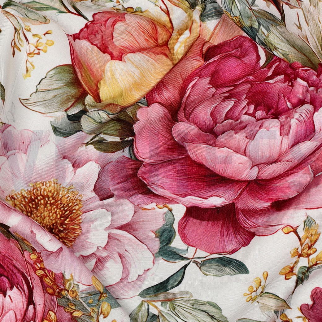 VISCOSE RADIANCE DIGITAAL BLOEMEN ECRU #7