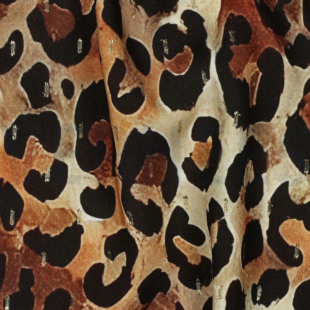 VISCOSE LUREX DIGITAAL DIERENHUID BRUIN #7
