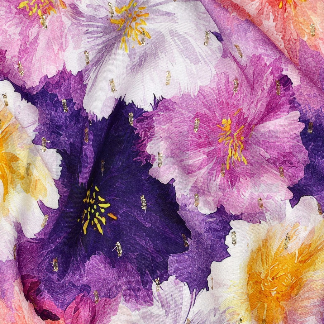 VISCOSE LUREX DIGITAL FLEURS VIOLET #7