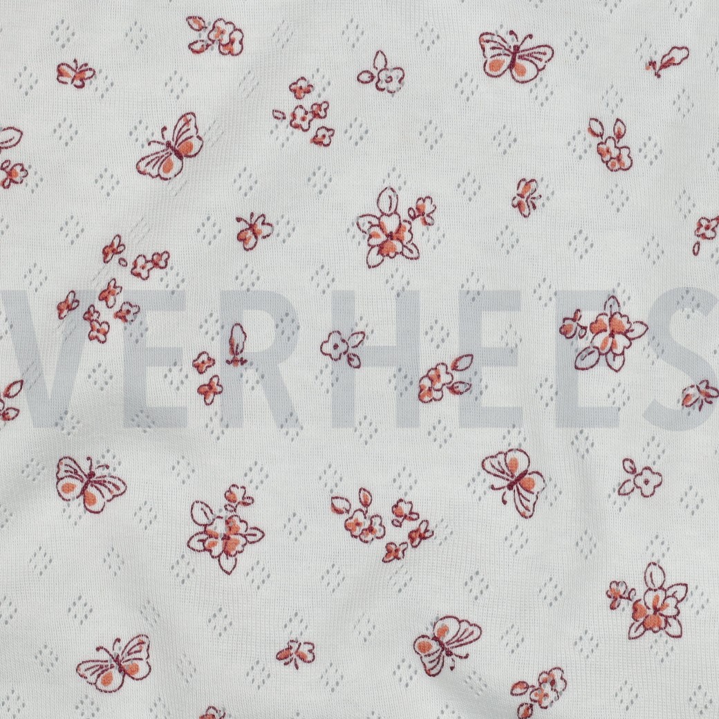 FEINSTRICKJERSEY AJOUR & SCHMETTERLINGE GEBROCHEN WEISS #7