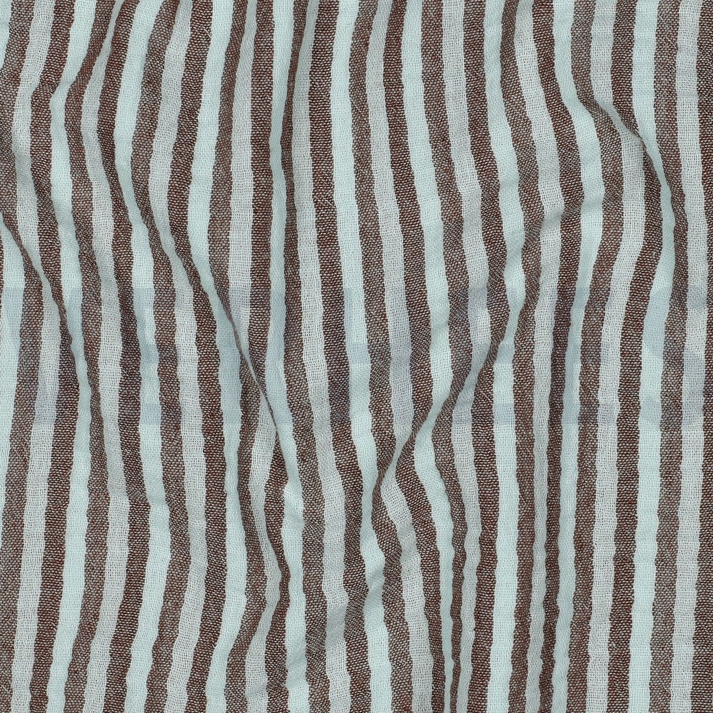 DOUBLE GAUZE YARN DYED STRIPES & CHECKS BLUE #7