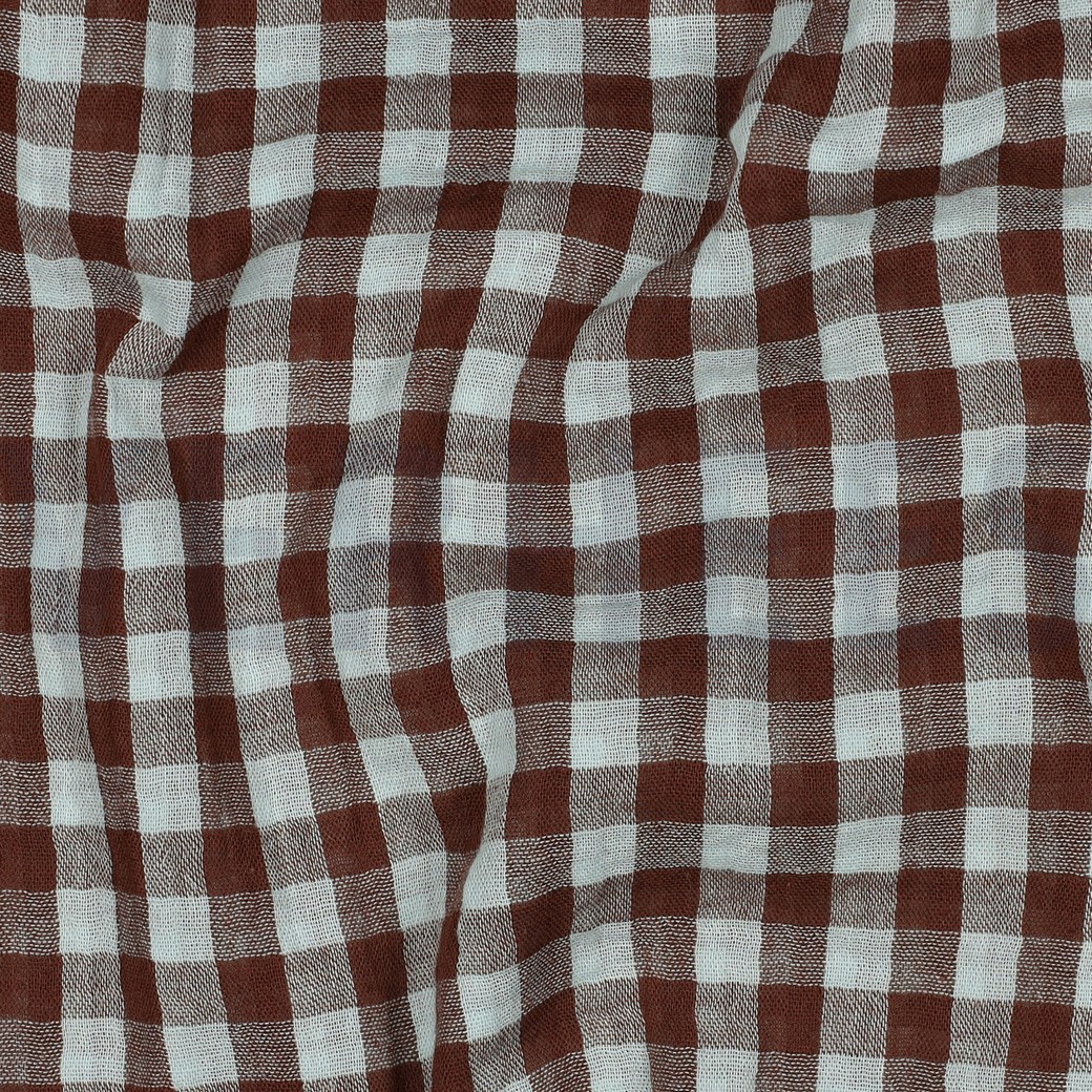 DOUBLE GAUZE YARN DYED STRIPES & CHECKS BLUE #7