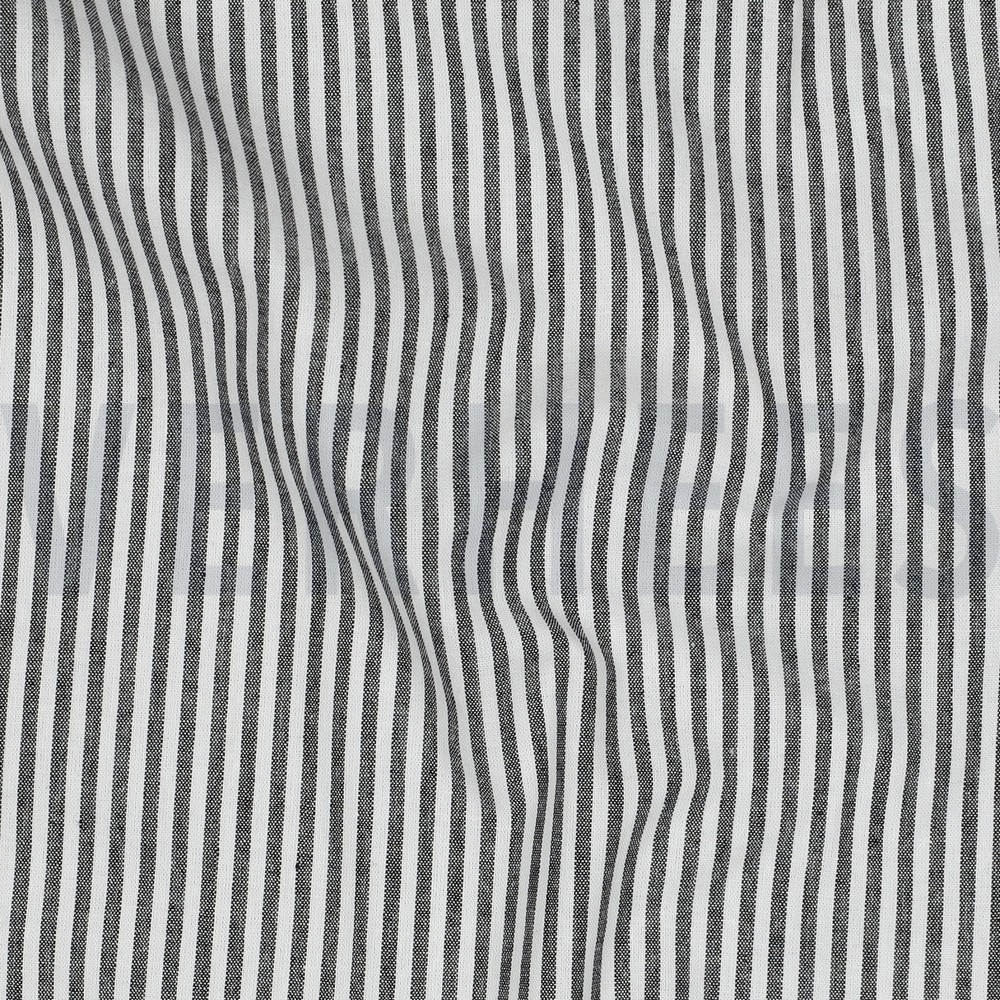 GARENGEVERFD POPLIN STREPEN 3MM ZWART #7