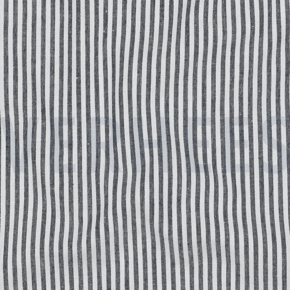 GARENGEVERFD POPLIN STREPEN 3MM MARINEBLAUW #7