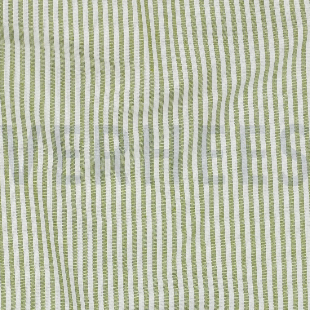 GARENGEVERFD POPLIN STREPEN 3MM OUDLIME #7
