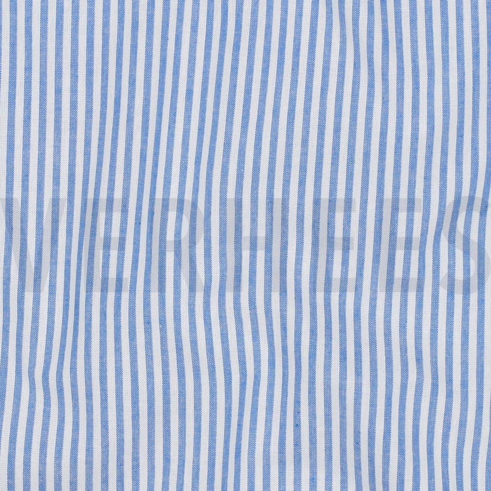 GARENGEVERFD POPLIN STREPEN 3MM HEMELSBLAUW #7