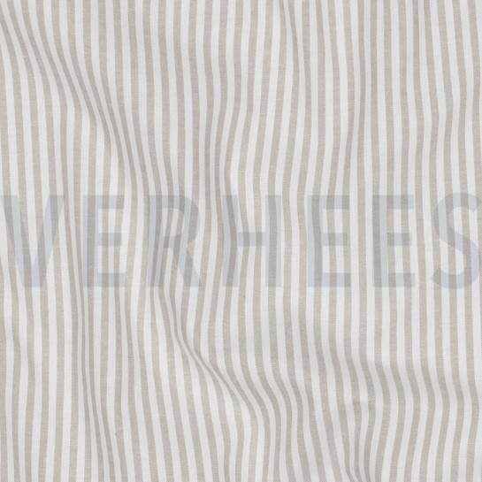 GARENGEVERFD POPLIN STREPEN 3MM ZAND #7