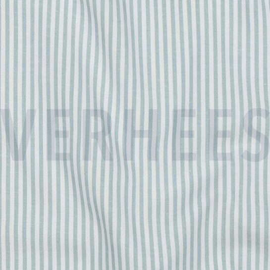 GARENGEVERFD POPLIN STREPEN 3MM TEAL #7